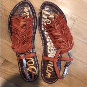 NEW SAM EDELMAN SANDALS leather fringe 8.5 women’s